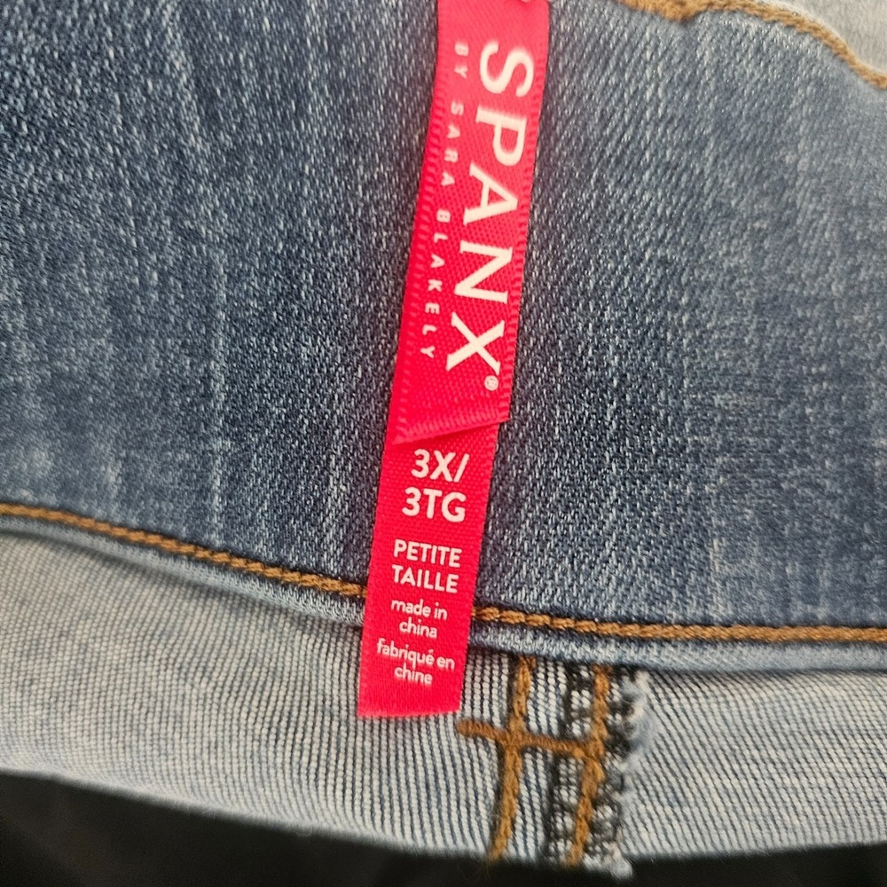 SPANX Jeans 3X Petite Ankle Skinny Pull On Light Wash Stretch Denim NWT Y2K - Picture 13 of 13